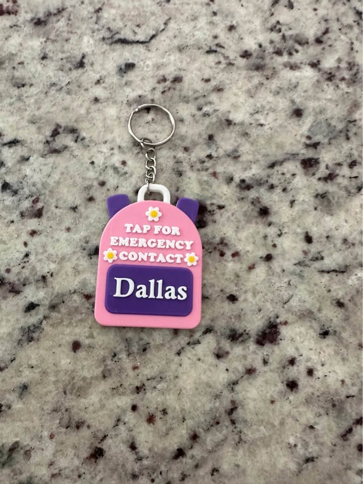 Emergency contact Keychain