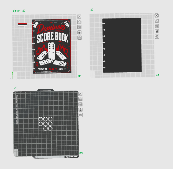 DOMINOES A5 NOTEBOOK COVER STL/3MF