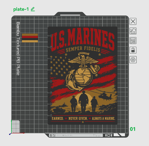 MARINES A5 NOTEBOOK COVER STL/3MF