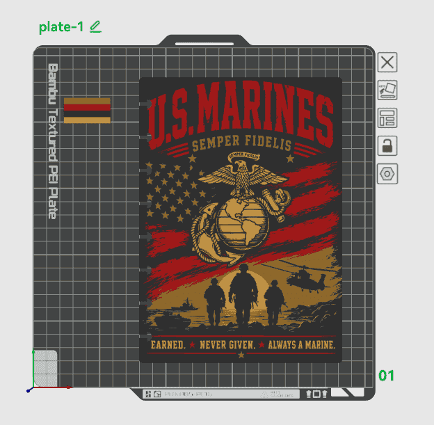 MARINES A5 NOTEBOOK COVER STL/3MF