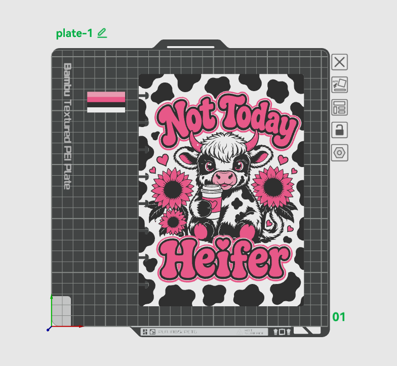 NOT TODAY HEIFER A5 NOTEBOOK COVER STL/3MF