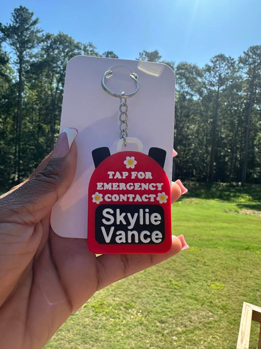 Emergency contact Keychain