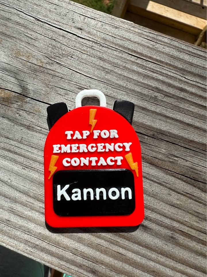 Emergency contact Keychain