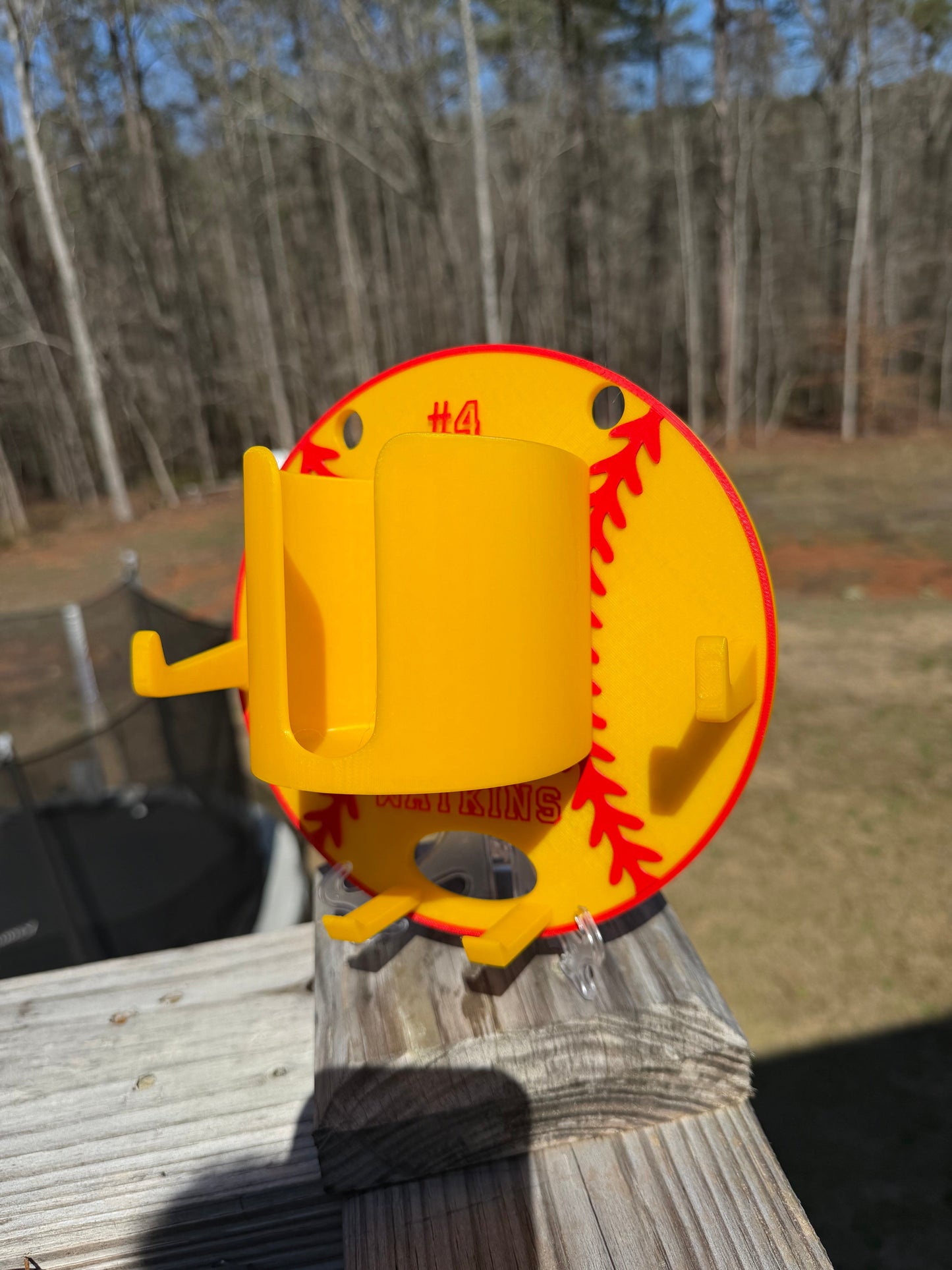 Personalized Baseball/Softball Dugout Fence Organizer – Custom Name & Number