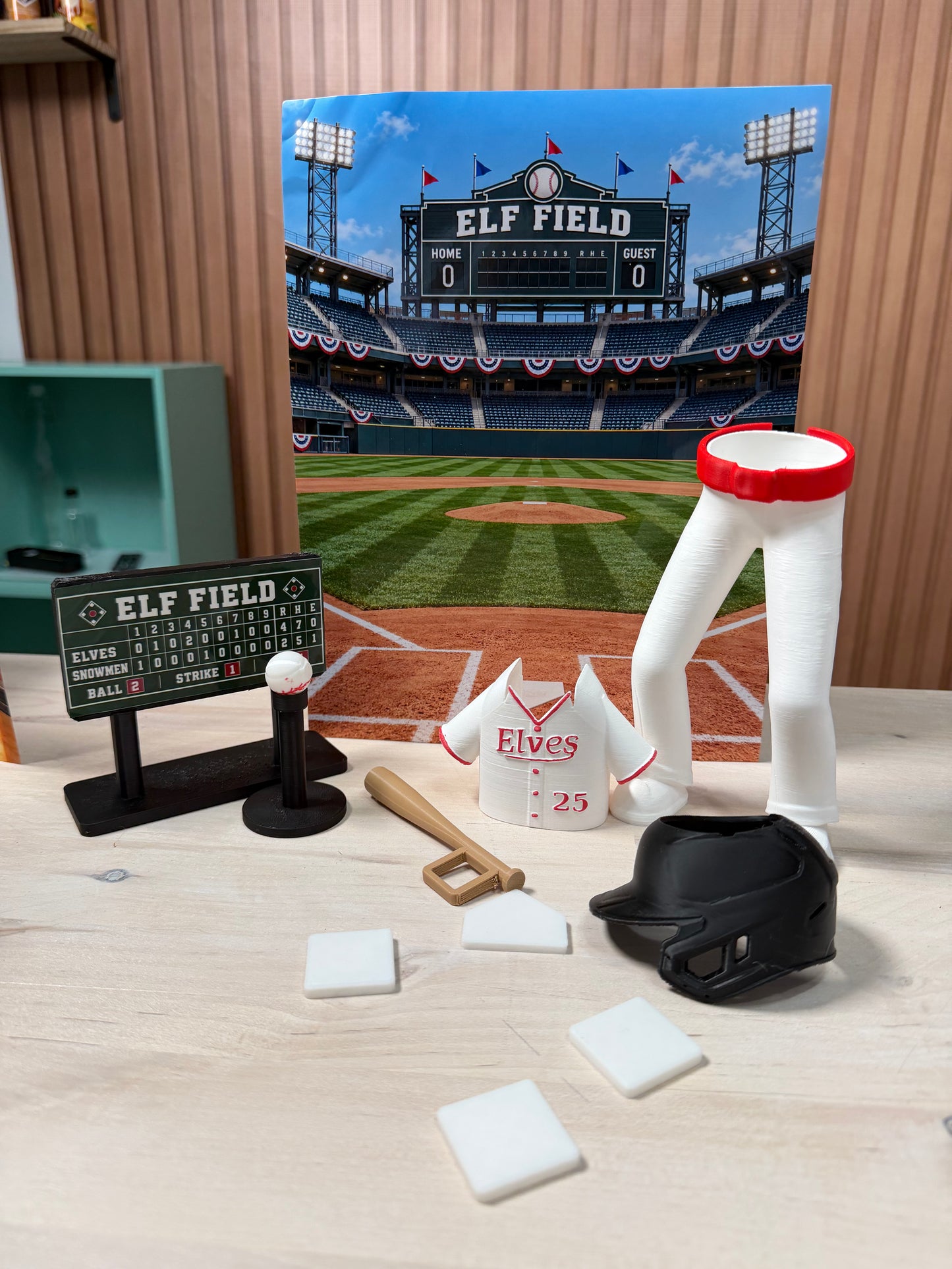 BASEBALL ELF ON SHELF