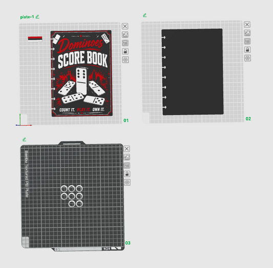 DOMINOES A5 NOTEBOOK COVER STL/3MF