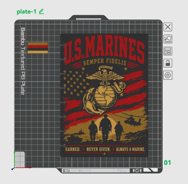 MARINES A5 NOTEBOOK COVER STL/3MF