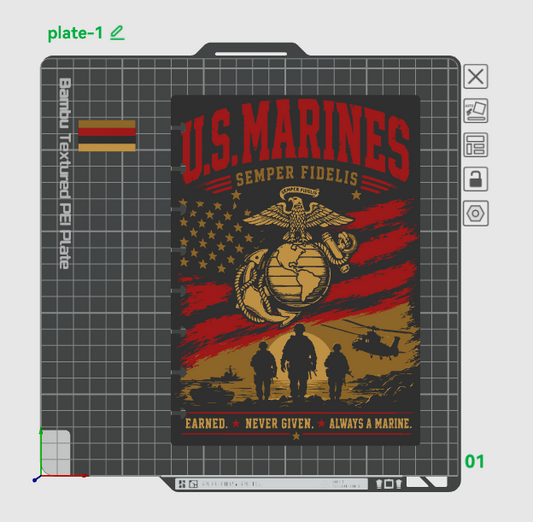 MARINES A5 NOTEBOOK COVER STL/3MF